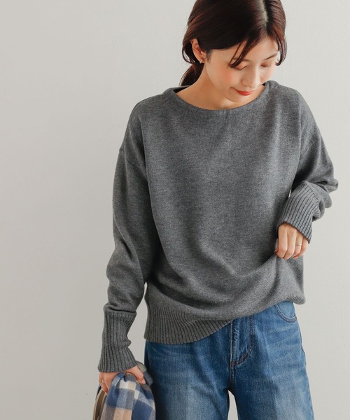 URBAN RESEARCH DOORS(アーバンリサーチドアーズ)の「Wフェイスボートネックニット(ニット/セーター・レディース・パープル/グレー系その他/グリーン系その他・MEDIUM)」の10枚目の写真