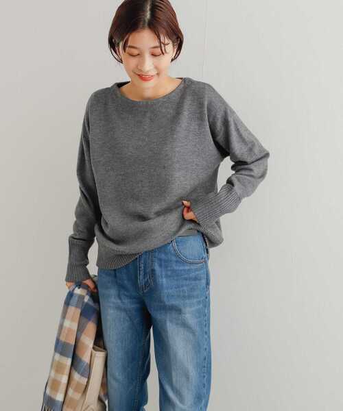 URBAN RESEARCH DOORS(アーバンリサーチドアーズ)の「Wフェイスボートネックニット(ニット/セーター・レディース・パープル/グレー系その他/グリーン系その他・MEDIUM)」の11枚目の写真
