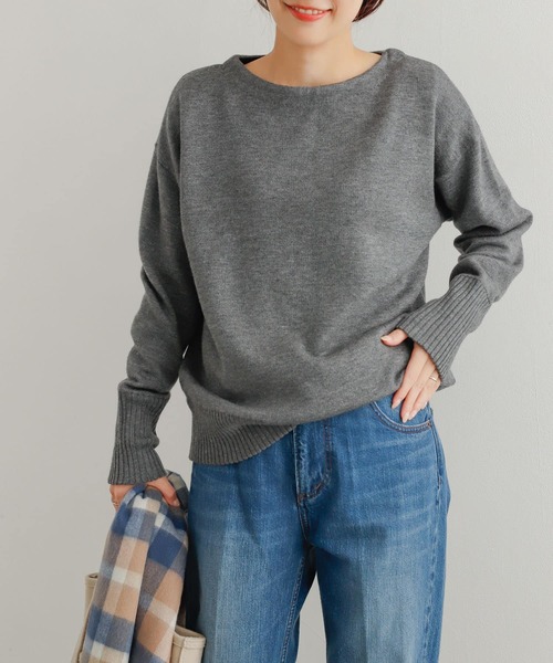 URBAN RESEARCH DOORS(アーバンリサーチドアーズ)の「Wフェイスボートネックニット(ニット/セーター・レディース・パープル/グレー系その他/グリーン系その他・MEDIUM)」の12枚目の写真