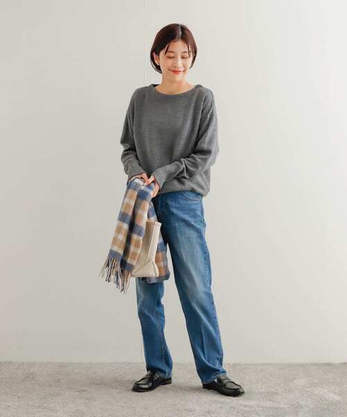 URBAN RESEARCH DOORS(アーバンリサーチドアーズ)の「Wフェイスボートネックニット(ニット/セーター・レディース・パープル/グレー系その他/グリーン系その他・MEDIUM)」の15枚目の写真