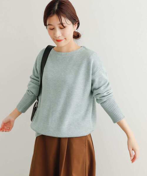 URBAN RESEARCH DOORS(アーバンリサーチドアーズ)の「Wフェイスボートネックニット(ニット/セーター・レディース・パープル/グレー系その他/グリーン系その他・MEDIUM)」の16枚目の写真
