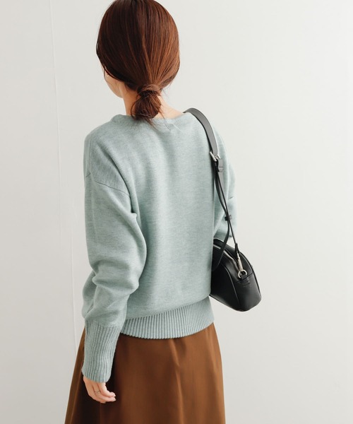 URBAN RESEARCH DOORS(アーバンリサーチドアーズ)の「Wフェイスボートネックニット(ニット/セーター・レディース・パープル/グレー系その他/グリーン系その他・MEDIUM)」の18枚目の写真