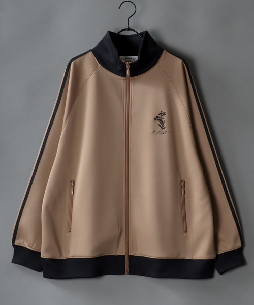 SITRY（シトリー）の「SITRY Flower Embroidery Track Jacket/別注 ワンポイント花刺繍 トラックジャケット レディース メンズ ジャージ（ジャージ・メンズ・ベージュ/ネイビー/ホワイト/ブラック・M/XL/L）」の7枚目の写真