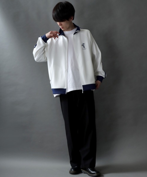 SITRY（シトリー）の「SITRY Flower Embroidery Track Jacket/別注 ワンポイント花刺繍 トラックジャケット レディース メンズ ジャージ（ジャージ・メンズ・ベージュ/ネイビー/ホワイト/ブラック・M/XL/L）」の20枚目の写真