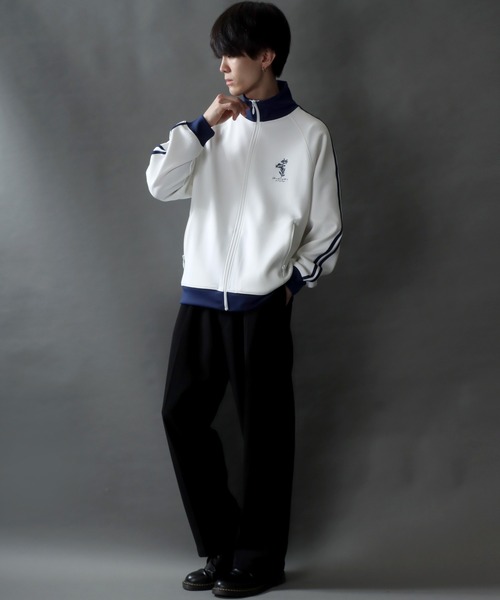 ジャンポールゴルチェ ロゴプリント花柄刺繍 トラックジャケット