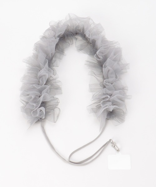 notch.（ノッチ）の「チュールショルダーストラップ（スマホグッズ・レディース・オフホワイト/ブラック/グレー・ONESIZE）」の6枚目の写真