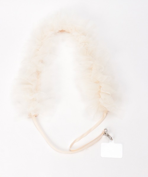 notch.（ノッチ）の「チュールショルダーストラップ（スマホグッズ・レディース・オフホワイト/ブラック/グレー・ONESIZE）」の4枚目の写真