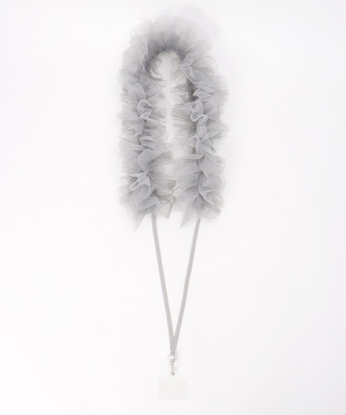 notch.（ノッチ）の「チュールショルダーストラップ（スマホグッズ・レディース・オフホワイト/ブラック/グレー・ONESIZE）」の7枚目の写真