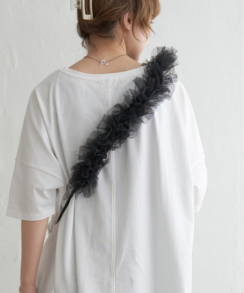 notch.（ノッチ）の「チュールショルダーストラップ（スマホグッズ・レディース・オフホワイト/ブラック/グレー・ONESIZE）」の13枚目の写真