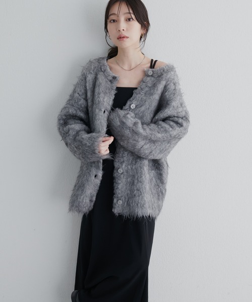 natural couture(ナチュラルクチュール)の「再販/カットジョーゼットキャミワンピース(ワンピース・レディース・ブラック/グレー/グレイッシュベージュ/オフホワイト/ドット/モカ・FREE)」の14枚目の写真