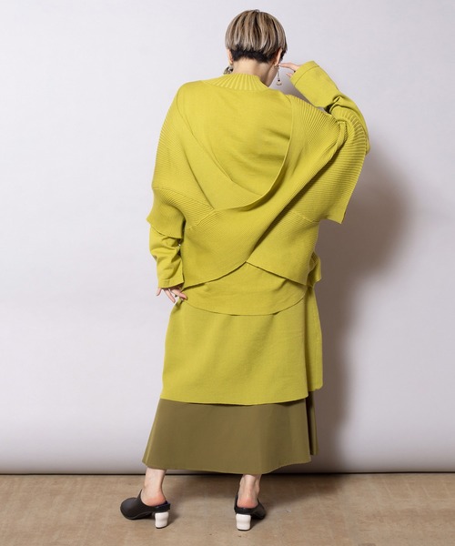 OSMOSIS（オズモーシス）の「レイヤードフレアーヘムニットスカート（スカート・レディース・ベージュ/ブラック/ライトグリーン・ONE SIZE）」の12枚目の写真