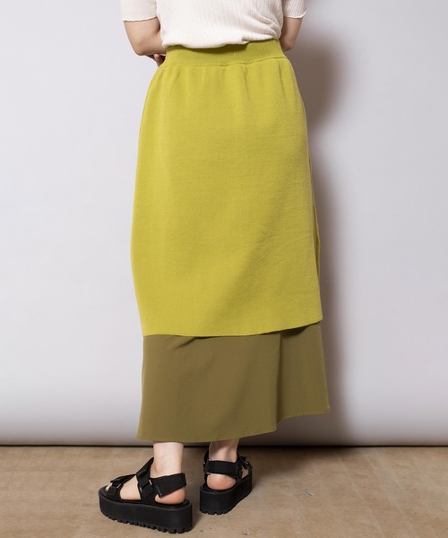 OSMOSIS（オズモーシス）の「レイヤードフレアーヘムニットスカート（スカート・レディース・ベージュ/ブラック/ライトグリーン・ONE SIZE）」の20枚目の写真