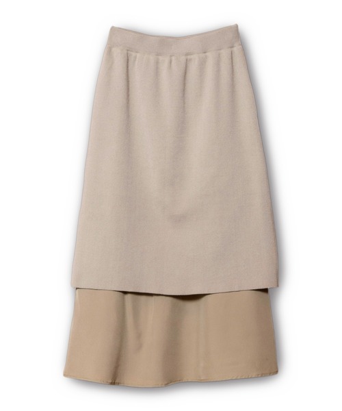 OSMOSIS（オズモーシス）の「レイヤードフレアーヘムニットスカート（スカート・レディース・ベージュ/ブラック/ライトグリーン・ONE SIZE）」の22枚目の写真