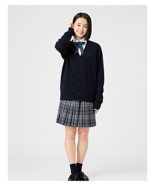 イーストボーイ 綿カーディガン 7G ブラック 制服 スクール ニット 黒 カーディガン 綿 7G ニット 女子 制服 学生服 中学生 高校生 スクール