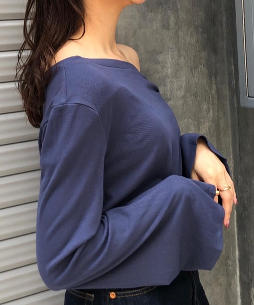 CIEL'AIR（シエルエアー）の「One Shoulder Tops（Tシャツ/カットソー・レディース・ブルー/レッド/ブラウン・FREE）」の17枚目の写真