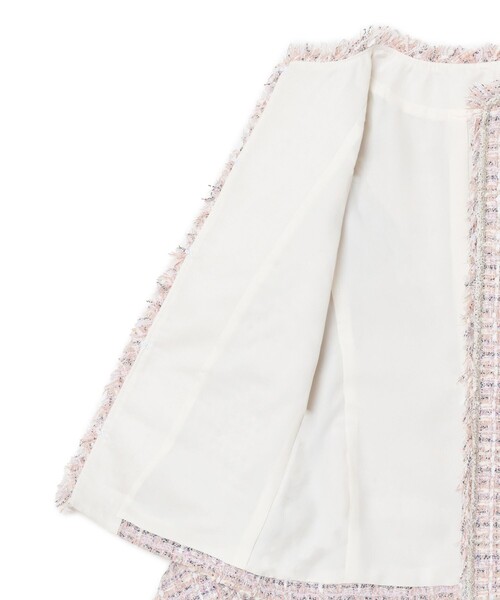 ANAYI（アナイ）の「【セットアップ対応商品】ペールピンクツイード4ポケットジャケット（ノーカラージャケット・レディース・ピンク・38/36/34）」の7枚目の写真