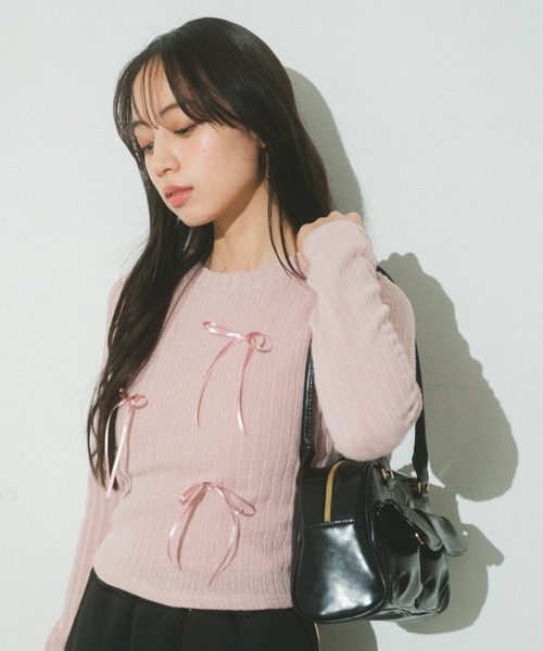 VANNIE U(ヴァニーユー)の「アウトポケットフェイクレザーハンドバッグ(ハンドバッグ・レディース・アイボリー/ブラック・FREE)」の20枚目の写真