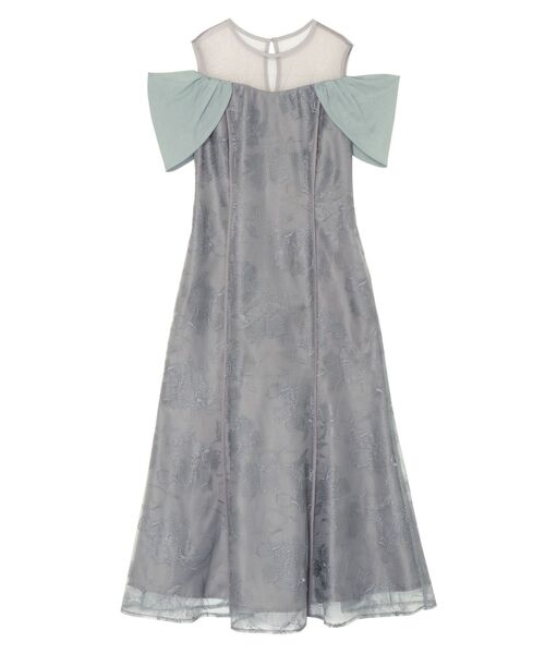 LAGUNAMOON（ラグナムーン）の「LADYチュール刺繍オフショルダーワンピース（ドレス・レディース・ブラック/ミント・SMALL/MEDIUM）」の18枚目の写真