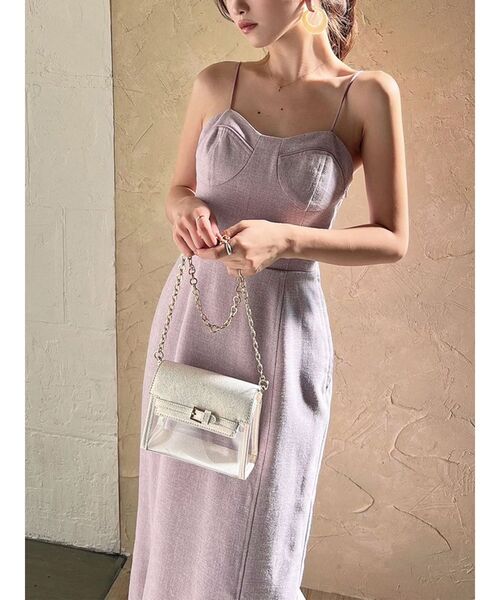 RESEXXY（リゼクシー）の「ツイードビスチェワンピース（ワンピース・レディース・アイボリー/ピンク/ブラック・FREE）」の3枚目の写真