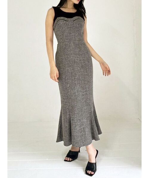 RESEXXY（リゼクシー）の「ツイードビスチェワンピース（ワンピース・レディース・アイボリー/ピンク/ブラック・FREE）」の2枚目の写真