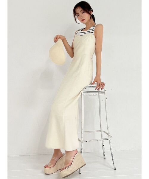 RESEXXY（リゼクシー）の「ツイードビスチェワンピース（ワンピース・レディース・アイボリー/ピンク/ブラック・FREE）」の4枚目の写真