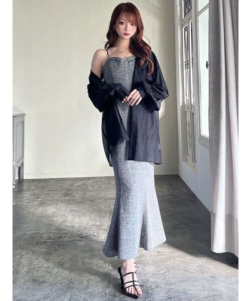 RESEXXY（リゼクシー）の「ツイードビスチェワンピース（ワンピース・レディース・アイボリー/ピンク/ブラック・FREE）」の18枚目の写真