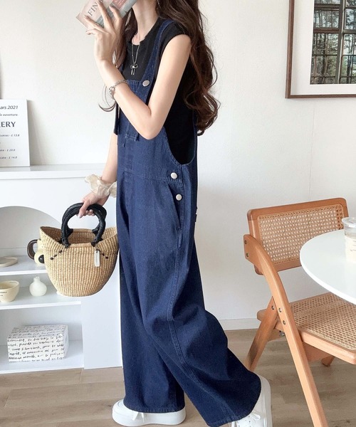 Java（ジャバ）の「《Javaジャバコラボ》大人の魅力惹き出すデニム。綿100％フロントデザインサロペット（サロペット/オーバーオール・レディース・ワンウォッシュ/ブラック/アイボリー・LARGE/MEDIUM/SMALL/X-LARGE）」の15枚目の写真