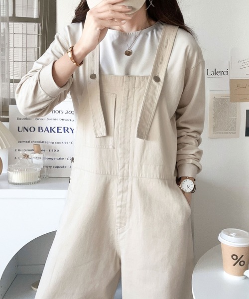 Java（ジャバ）の「《Javaジャバコラボ》大人の魅力惹き出すデニム。綿100％フロントデザインサロペット（サロペット/オーバーオール・レディース・ワンウォッシュ/ブラック/アイボリー・LARGE/MEDIUM/SMALL/X-LARGE）」の8枚目の写真