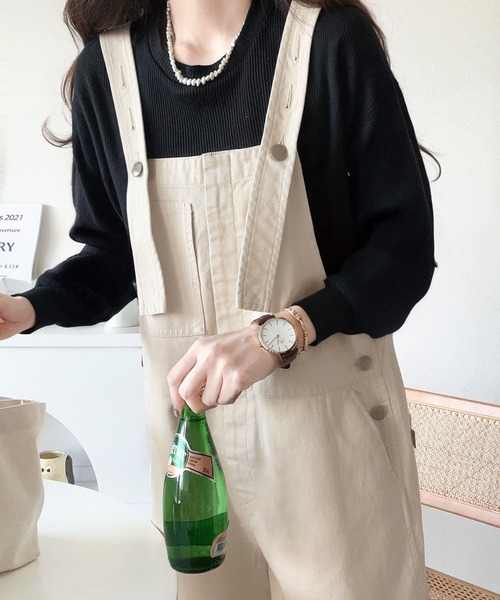 Java（ジャバ）の「《Javaジャバコラボ》大人の魅力惹き出すデニム。綿100％フロントデザインサロペット（サロペット/オーバーオール・レディース・ワンウォッシュ/ブラック/アイボリー・LARGE/MEDIUM/SMALL/X-LARGE）」の6枚目の写真