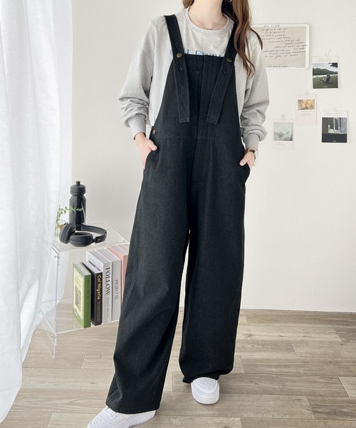 Java（ジャバ）の「《Javaジャバコラボ》大人の魅力惹き出すデニム。綿100％フロントデザインサロペット（サロペット/オーバーオール・レディース・ワンウォッシュ/ブラック/アイボリー・LARGE/MEDIUM/SMALL/X-LARGE）」の10枚目の写真