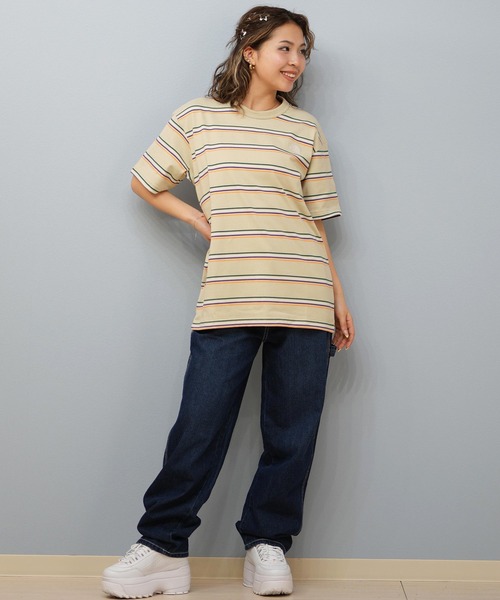 THE NORTH FACE（ザノースフェイス）の「THE NORTH FACE/ザ・ノース・フェイス S/S MULTI BORDER TEE 半袖Tee/コットンTee ボーダー NT32455（Tシャツ/カットソー・レディース・ブラック/ベージュ/ネイビー/ブラウン・XL/L/M/S）」の12枚目の写真