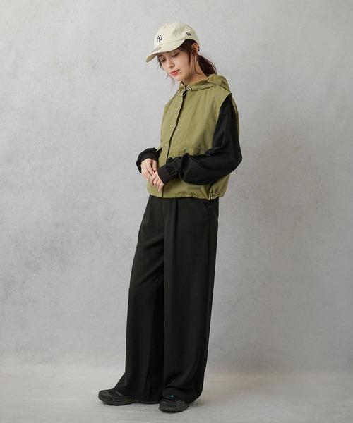 Lull（ルル）の「【Lull / ルル】ナイロンショートフードベスト（ベスト・レディース・ブルー/ブラック/カーキ・ONESIZE）」の15枚目の写真