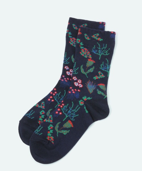 studio CLIP（スタディオクリップ）の「【daily CLIP】ande 柄ソックス（ソックス/靴下・レディース・ネイビー/グレー/ブルー/イエロー/ピンク・FREE）」の2枚目の写真