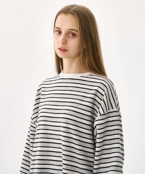 クルーネック　ボーダーロンT WETTEMPT｜ウィテンプト】CREW NECK MULTI BORDER LONG TEE
