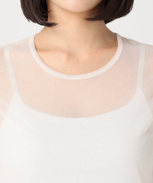 plage(プラージュ)の「【R’IAM】SHEER プルオーバー(Tシャツ/カットソー・レディース・アイボリー/ブラック・FREE)」の4枚目の写真