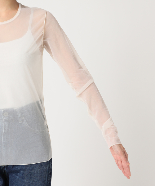plage(プラージュ)の「【R’IAM】SHEER プルオーバー(Tシャツ/カットソー・レディース・アイボリー/ブラック・FREE)」の5枚目の写真