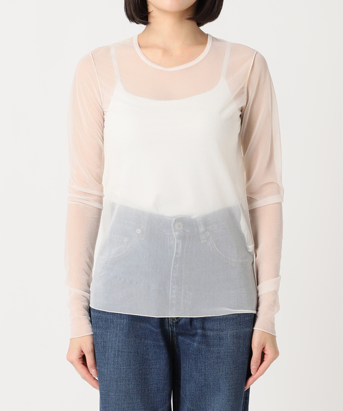 plage(プラージュ)の「【R’IAM】SHEER プルオーバー(Tシャツ/カットソー・レディース・アイボリー/ブラック・FREE)」の8枚目の写真