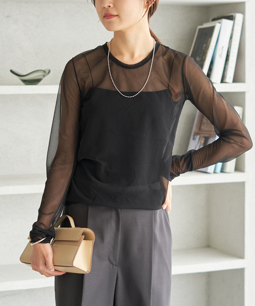 plage(プラージュ)の「【R’IAM】SHEER プルオーバー(Tシャツ/カットソー・レディース・アイボリー/ブラック・FREE)」の17枚目の写真