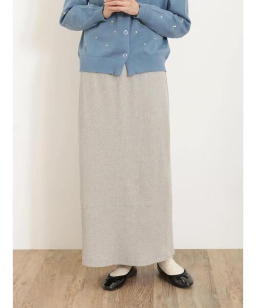 Samansa Mos2（サマンサ モスモス）の「【Lサイズ / WEB限定】ストレッチリブスカート（スカート・レディース・キナリ/イエロー/グリーン/ブラック/グレー・L/M）」の4枚目の写真