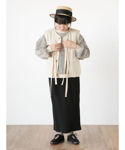 Samansa Mos2（サマンサ モスモス）の「【Lサイズ / WEB限定】ストレッチリブスカート（スカート・レディース・キナリ/イエロー/グリーン/ブラック/グレー・L/M）」の7枚目の写真