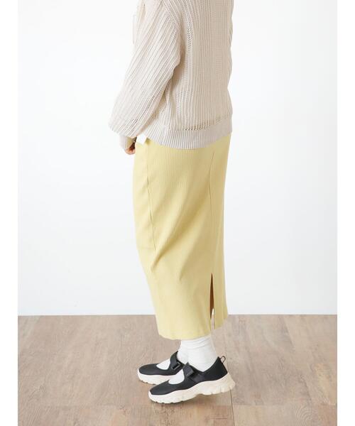 Samansa Mos2（サマンサ モスモス）の「【Lサイズ / WEB限定】ストレッチリブスカート（スカート・レディース・キナリ/イエロー/グリーン/ブラック/グレー・L/M）」の11枚目の写真