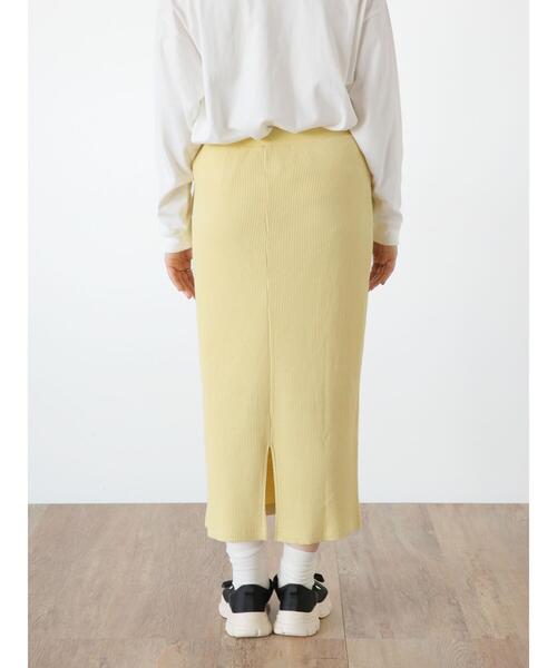 Samansa Mos2（サマンサ モスモス）の「【Lサイズ / WEB限定】ストレッチリブスカート（スカート・レディース・キナリ/イエロー/グリーン/ブラック/グレー・L/M）」の15枚目の写真