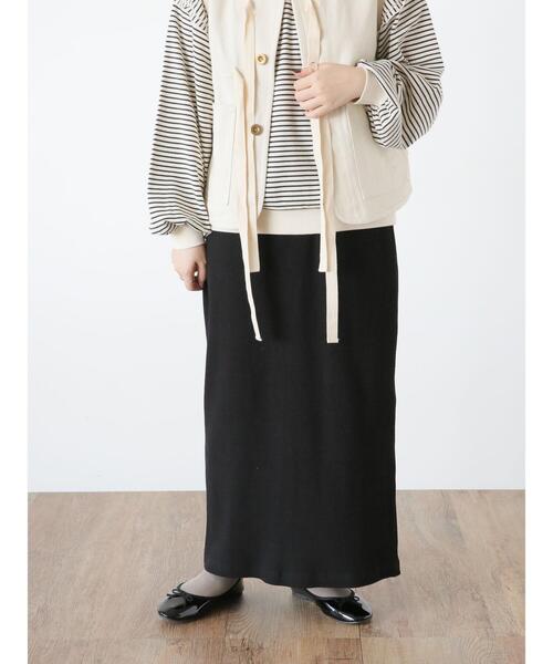 Samansa Mos2（サマンサ モスモス）の「【Lサイズ / WEB限定】ストレッチリブスカート（スカート・レディース・キナリ/イエロー/グリーン/ブラック/グレー・L/M）」の19枚目の写真