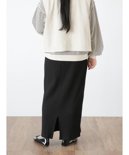 Samansa Mos2（サマンサ モスモス）の「【Lサイズ / WEB限定】ストレッチリブスカート（スカート・レディース・キナリ/イエロー/グリーン/ブラック/グレー・L/M）」の20枚目の写真