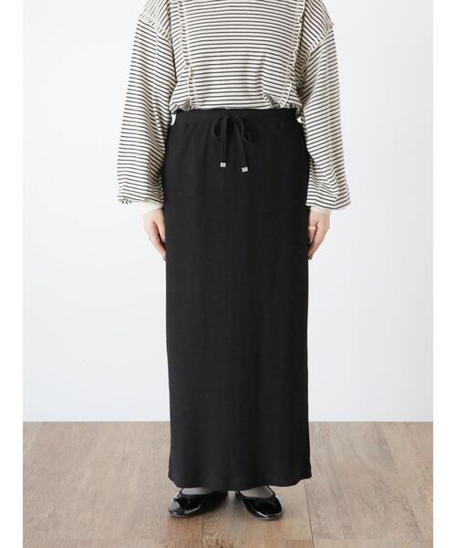 Samansa Mos2（サマンサ モスモス）の「【Lサイズ / WEB限定】ストレッチリブスカート（スカート・レディース・キナリ/イエロー/グリーン/ブラック/グレー・L/M）」の21枚目の写真