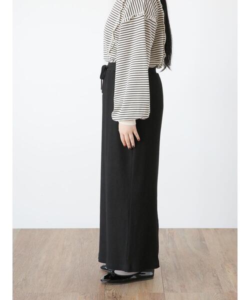 Samansa Mos2（サマンサ モスモス）の「【Lサイズ / WEB限定】ストレッチリブスカート（スカート・レディース・キナリ/イエロー/グリーン/ブラック/グレー・L/M）」の22枚目の写真