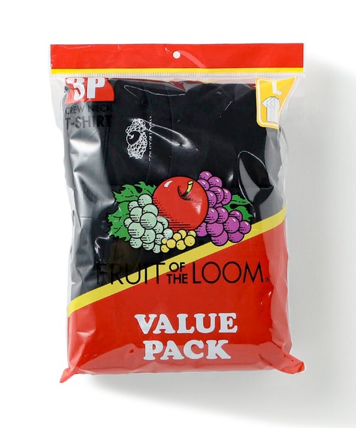 FRUIT OF THE LOOM(フルーツオブザルーム)の「FRUIT OF THE LOOM 30/-天竺 TC Tシャツ 3Pパック(Tシャツ/カットソー・メンズ・ブラック/ホワイト・M/L/XL)」の7枚目の写真