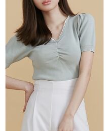 RESEXXY | ポイントパールニットトップス(ニット/セーター)