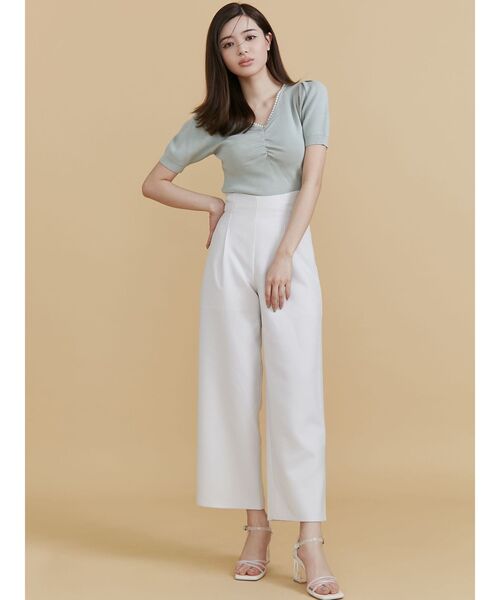 RESEXXY（リゼクシー）の「ポイントパールニットトップス（ニット/セーター・レディース・ホワイト/ミント/ブラック・FREE）」の20枚目の写真