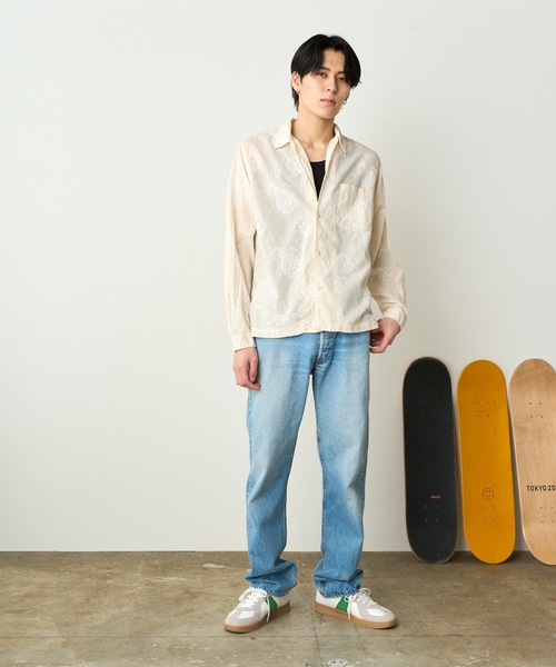 REMI RELIEF/レミレリーフ アロハ総柄刺繍SHIRT(パイナップル